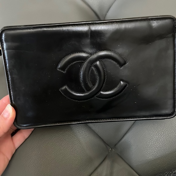 CHANEL Handbags - Vintage black Chanel clutch wristlet